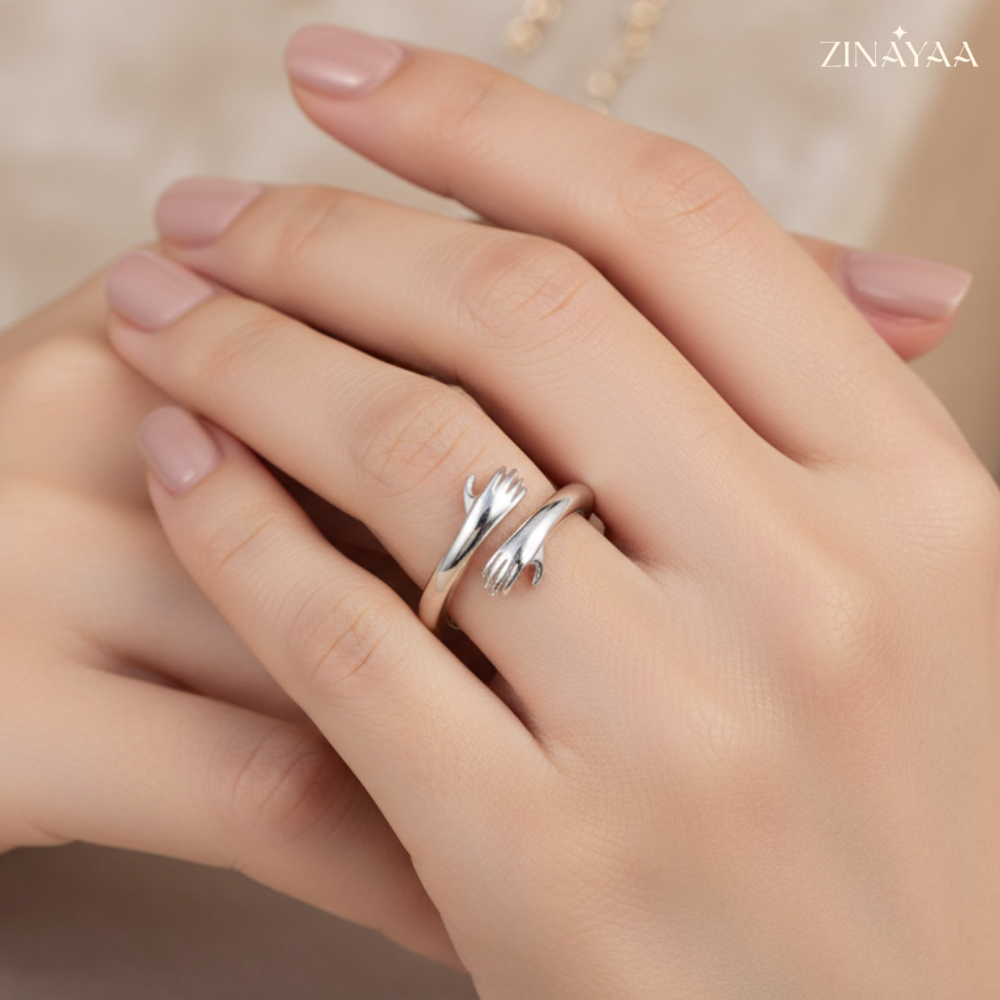 925 Sterling Silver Embrace AdjustableRing