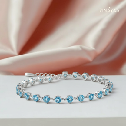 925 Sterling Silver Azure Teardrop Bracelet