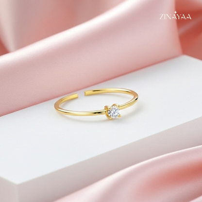 925  Sterling Silver Golden Grace Adjustable Ring