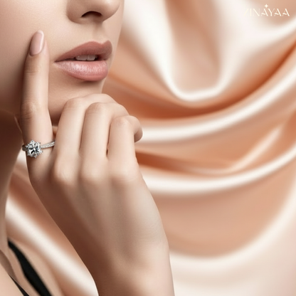 925 Sterling Silver Adjustable Solitaire Classic Ring for Women