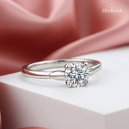 925 Sterling Silver Classic Solitaire Adjustable Ring