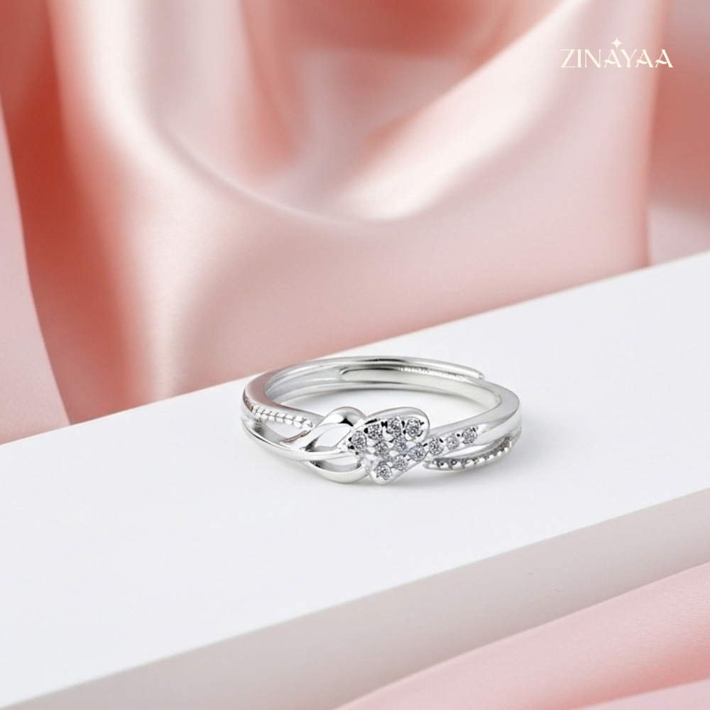 925 Sterling Silver Twisted Spark Adjustable Ring