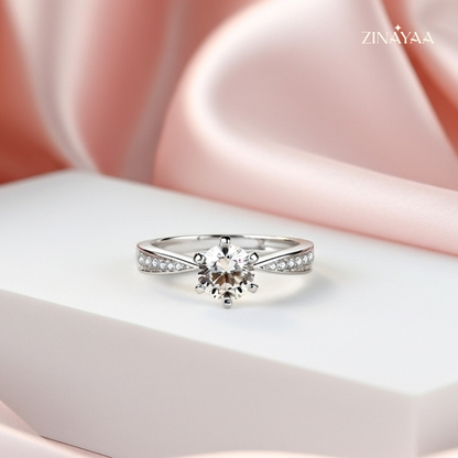 925 Sterling Silver Classic Solitaire Adjustable Ring
