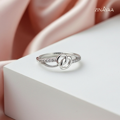925 Sterling Silver Infinity Heart Adjustable Ring