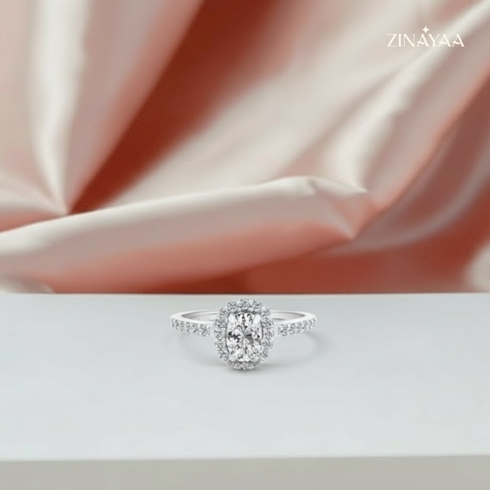 925 Sterling Silver Halo Spark Adjustable Ring