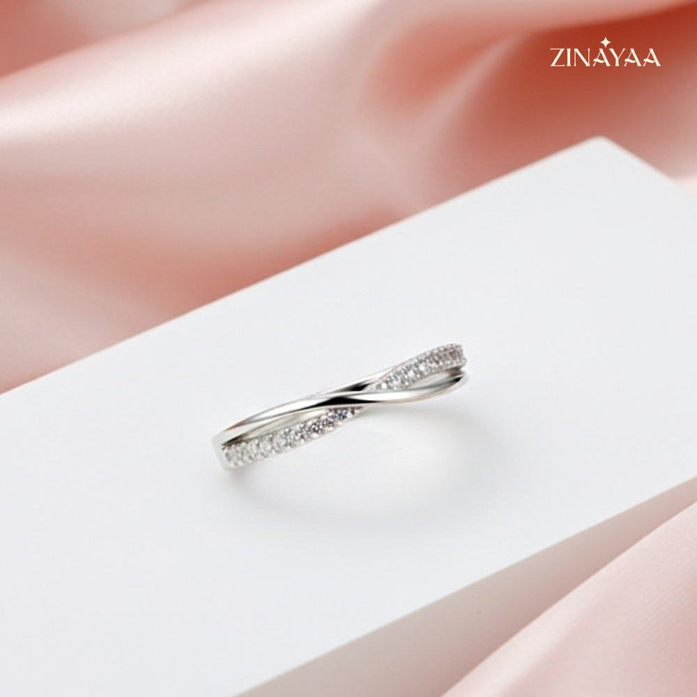 925 Sterling Silver Infinity Sparkle Adjustable Ring