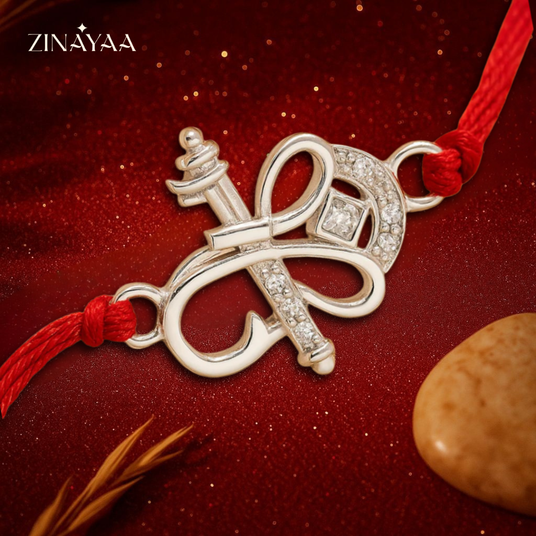 92.5 sterling silver Om flute Rakhi