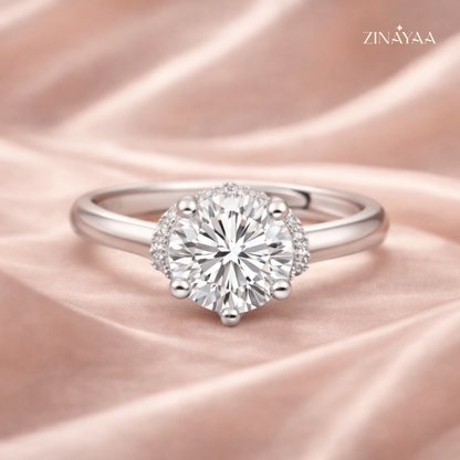 925 Sterling Silver Classic Solitaire Adjustable Ring