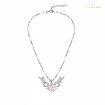925 Sterling Silver Angel Wings Adjustable Pendant Necklace