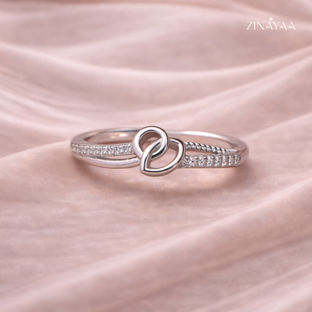 925 Sterling Silver Infinity Heart Adjustable Ring