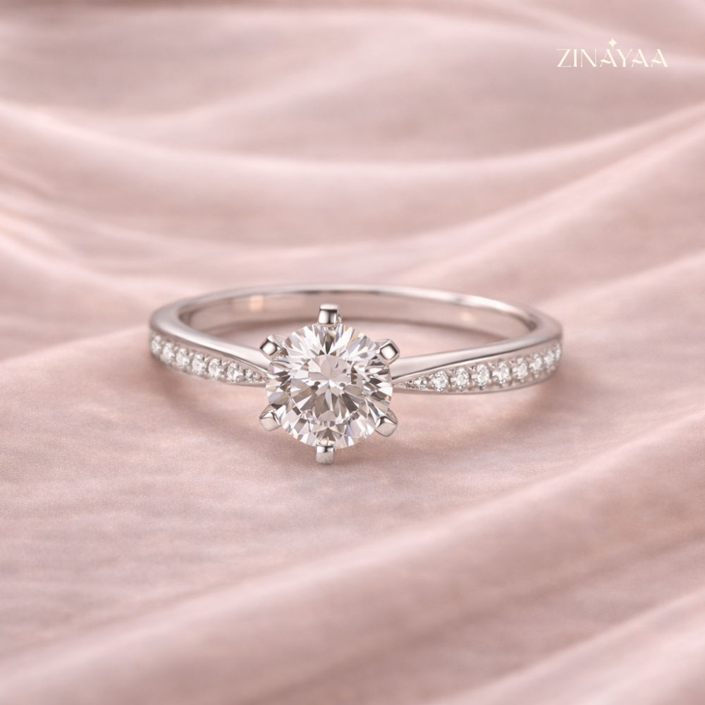 925 Sterling Silver Classic Solitaire Adjustable Ring
