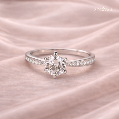 925 Sterling Silver Classic Solitaire Adjustable Ring