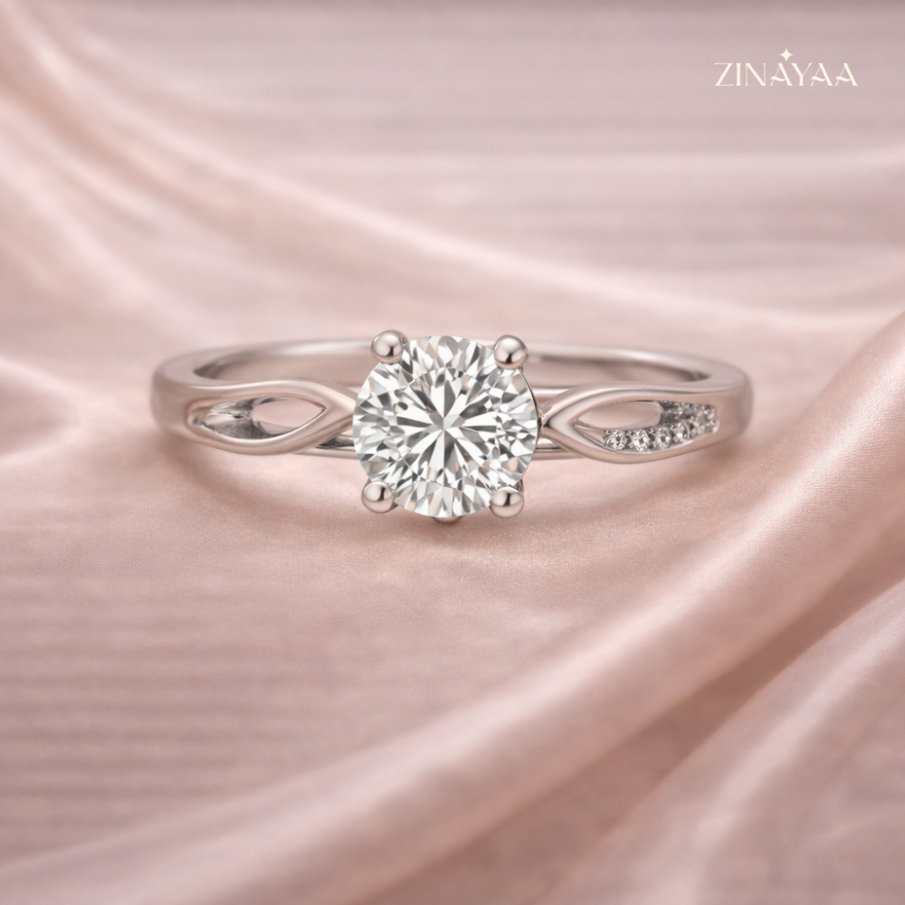 925 Sterling Silver Classic Solitaire Adjustable Ring