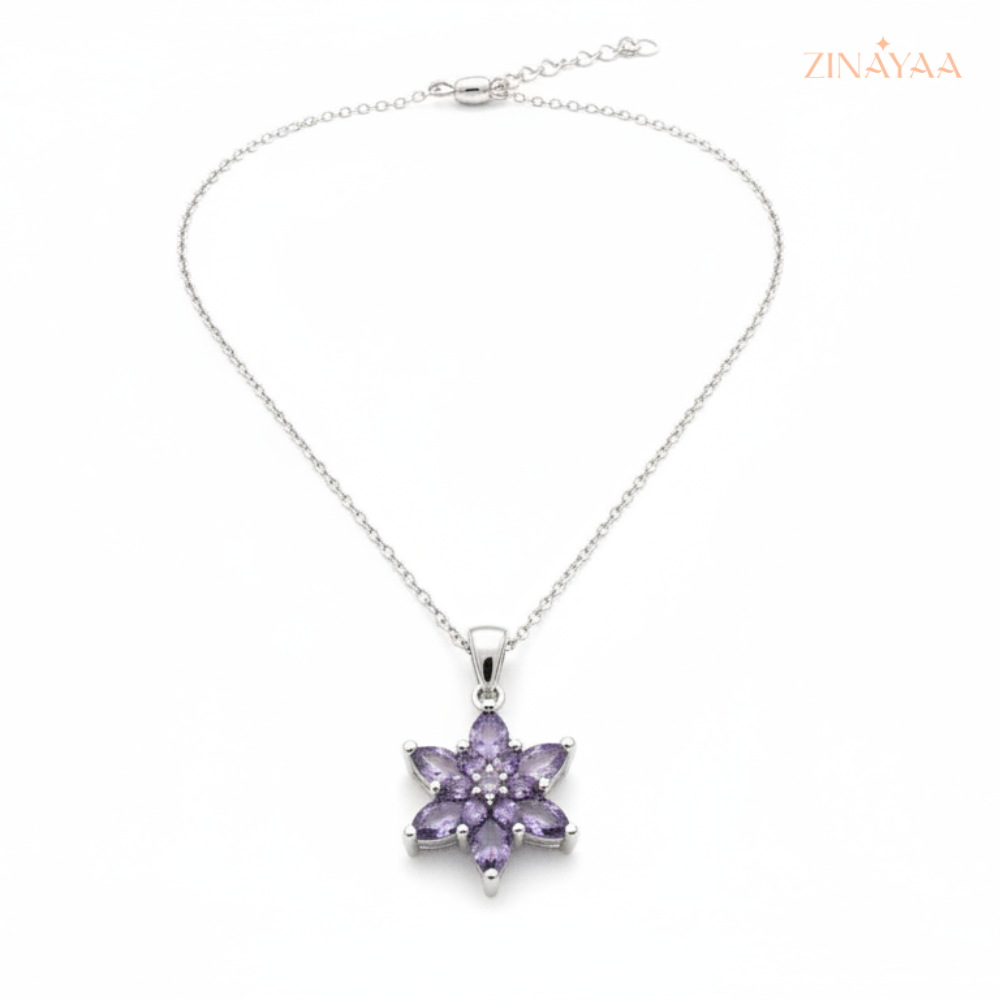 925 Sterling Silver Blossom Vine Pendant Necklace