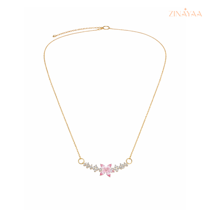 925 Sterling Silver Pink Blossom Necklace
