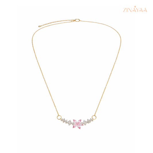 925 Sterling Silver Pink Blossom Necklace