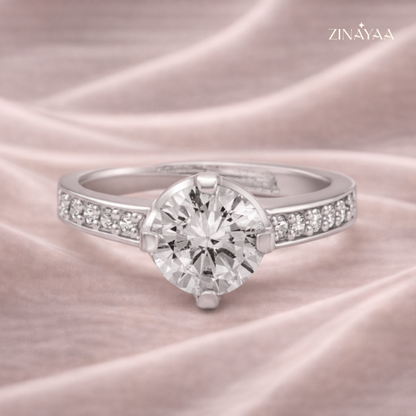 925 Sterling Silver Solitaire Spark Adjustable Ring
