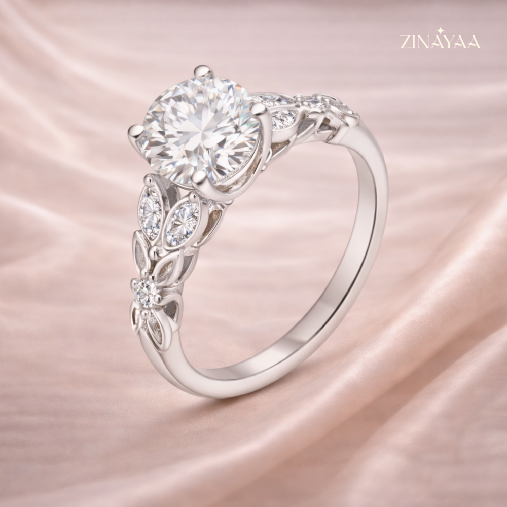 925 Sterling Silver Floral Royale Adjustable Ring