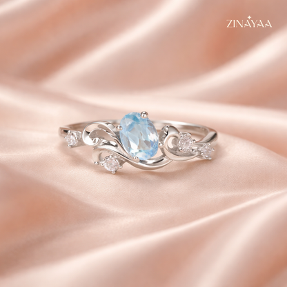 925 Sterling Silver Blue Elegance Adjustable Ring