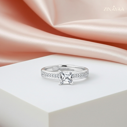 92.5 Sterling Silver Classic Brilliance Solitaire Women’s Adjustable Ring
