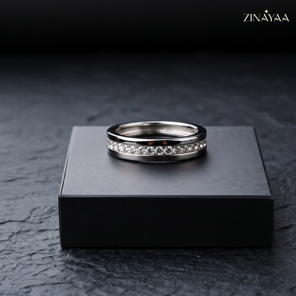 92.5 Sterling Silver Eternal Spark Men’s Adjustable  Band