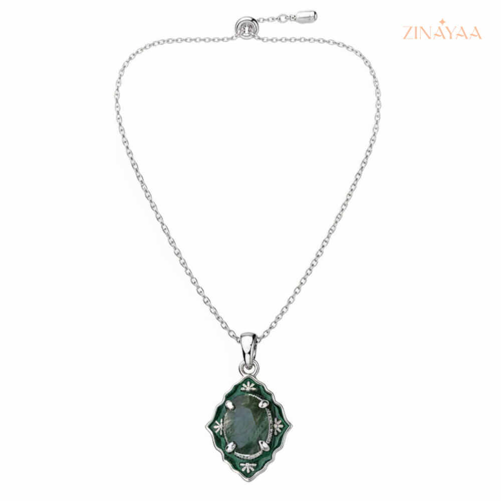 925 Sterling Silver Emerald Grace Adjustable Necklace
