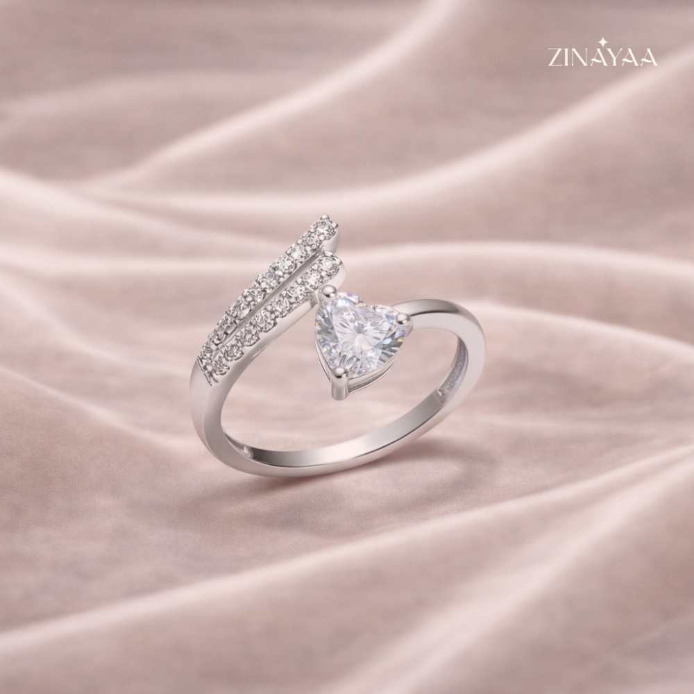 925 Sterling Silver Celeste Pear Adjustable Ring