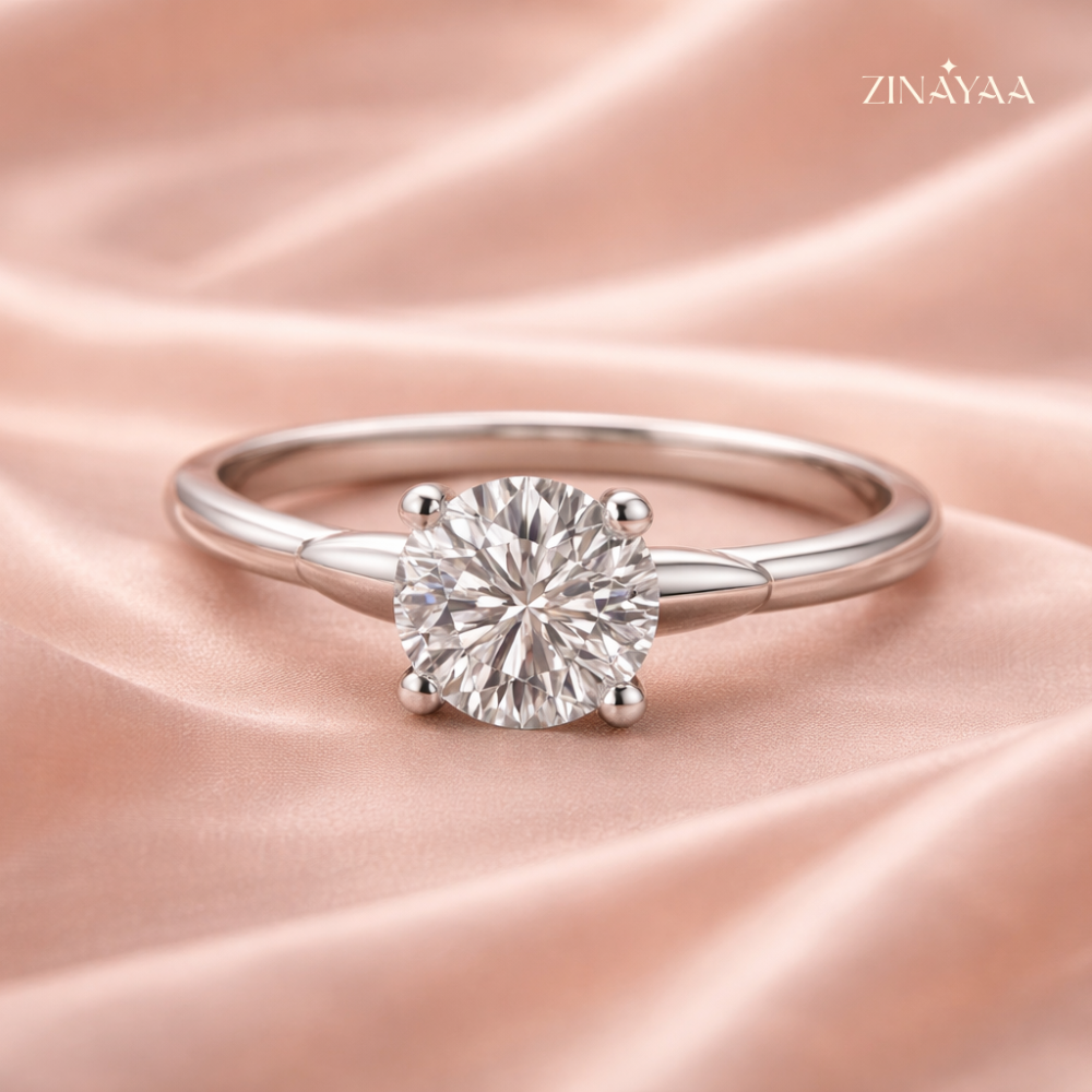 925 Sterling Silver Classic Solitaire Adjustable Ring