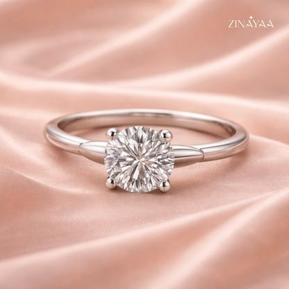 925 Sterling Silver Classic Solitaire Adjustable Ring