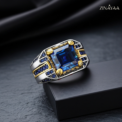 92.5 Sterling Silver Royal Midnight Men’s adjustable Ring