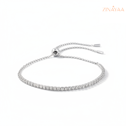 92.5 Sterling Silver Adjustable Tennis Bracelet