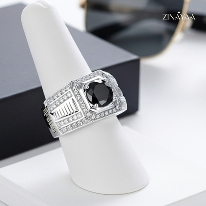 925 Sterling Silver Noir Royale Adjustable Ring for Men