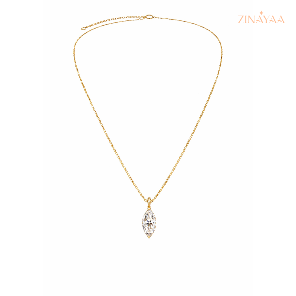 925 Sterling Silver Marquise Solitaire Necklace