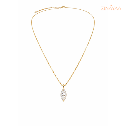 925 Sterling Silver Marquise Solitaire Necklace