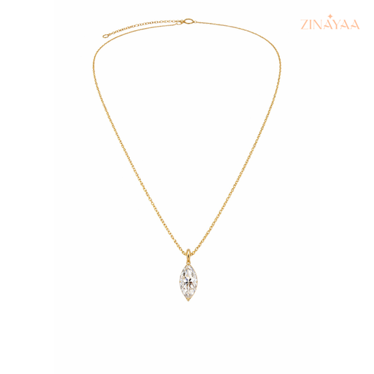 925 Sterling Silver Marquise Solitaire Necklace