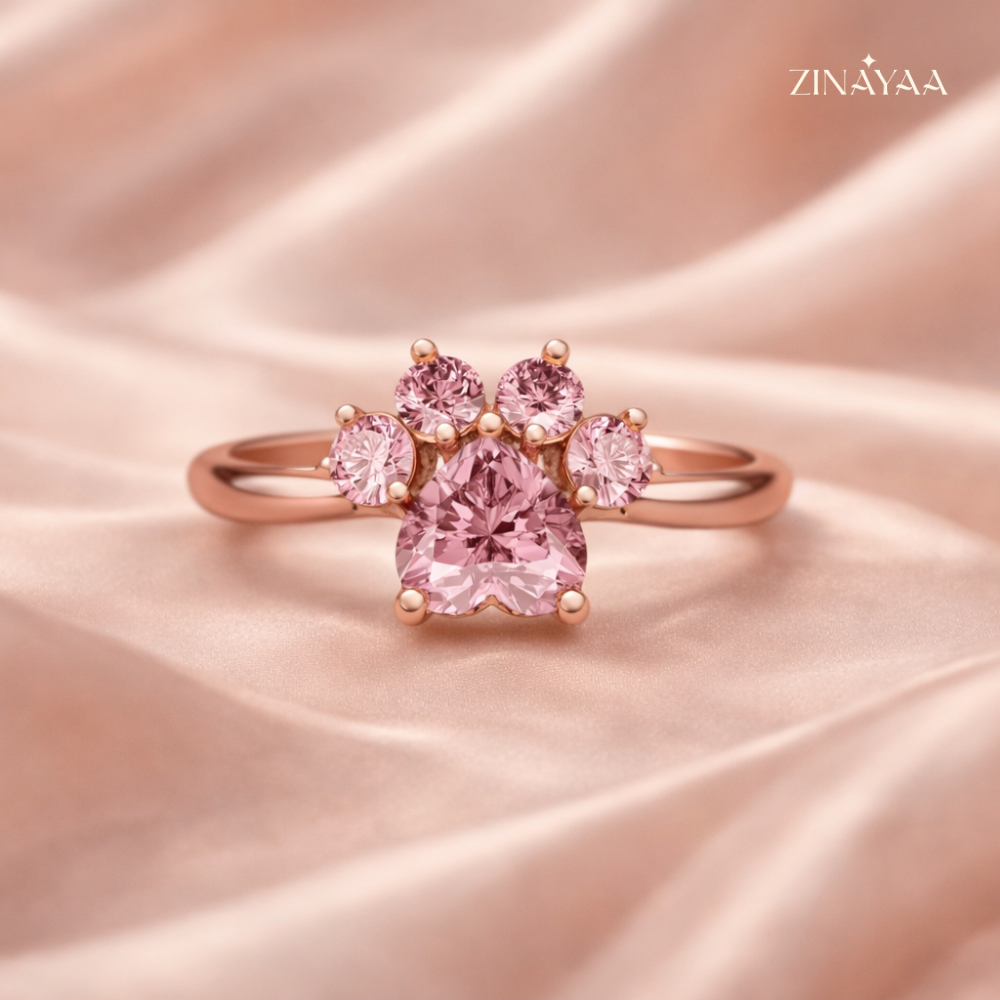 925 Sterling Silver Pink Floral Cluster Adjustable Ring