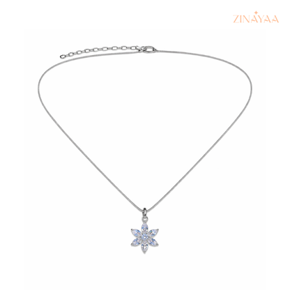 925 Sterling Silver Crystal Bloom Pendant Necklace