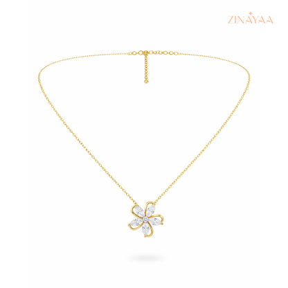 925 Sterling Silver Golden Bloom Adjustable Necklace