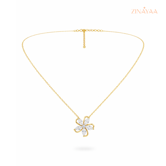 925 Sterling Silver Golden Bloom Adjustable Necklace