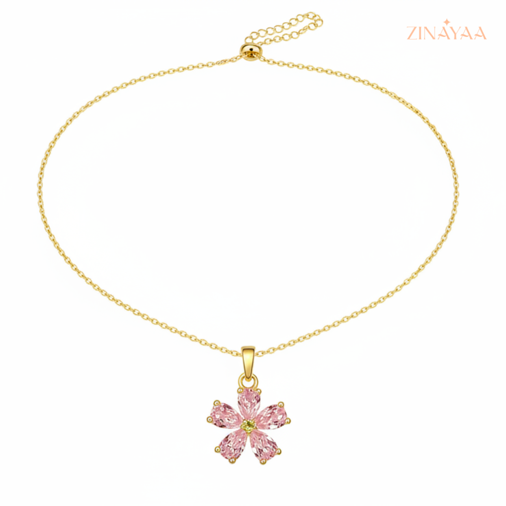 925 Sterling Silver Floral Blossom Adjustable Necklace