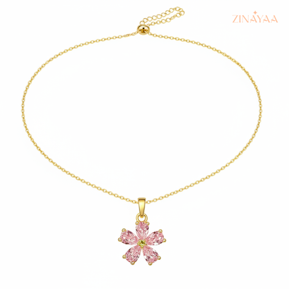 925 Sterling Silver Floral Blossom Adjustable Necklace