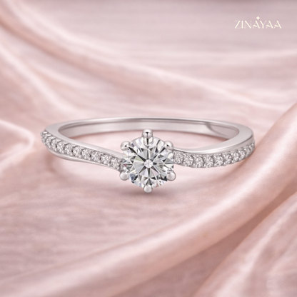 925 Sterling Silver Classic Solitaire Adjustable Ring