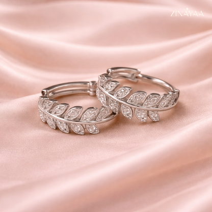 925 Sterling Silver Leaf Grace Drop Earrings