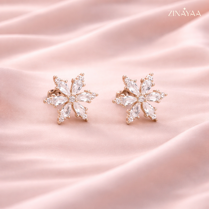 925 Sterling Silver Crystal Bloom Stud Earrings