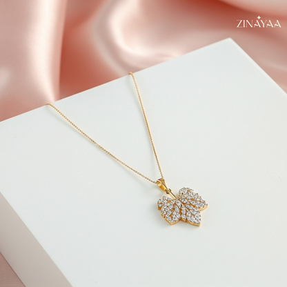 92.5 Sterling Silver Golden Leaf Grace Women’s Necklace