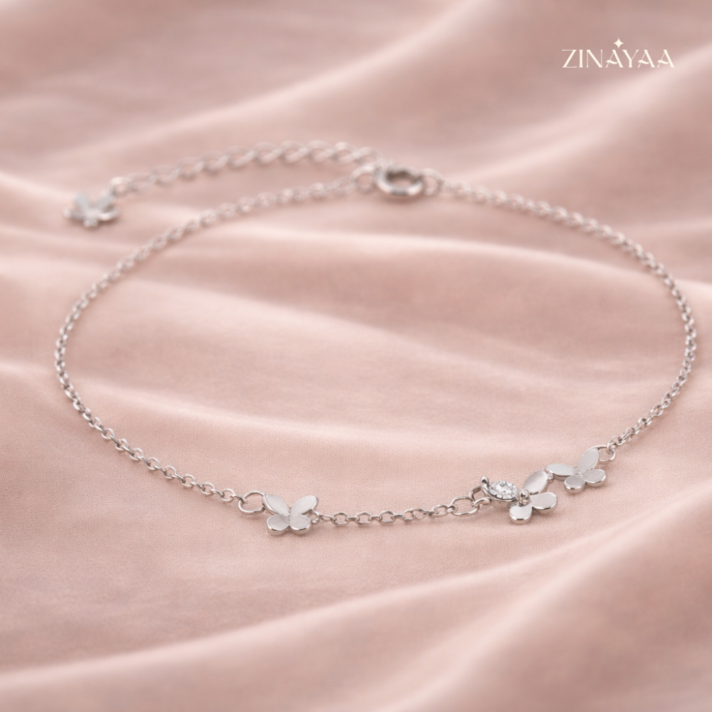 925 Sterling Silver Butterfly Charm Adjustable