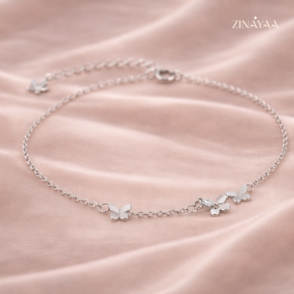 925 Sterling Silver Butterfly Charm Adjustable