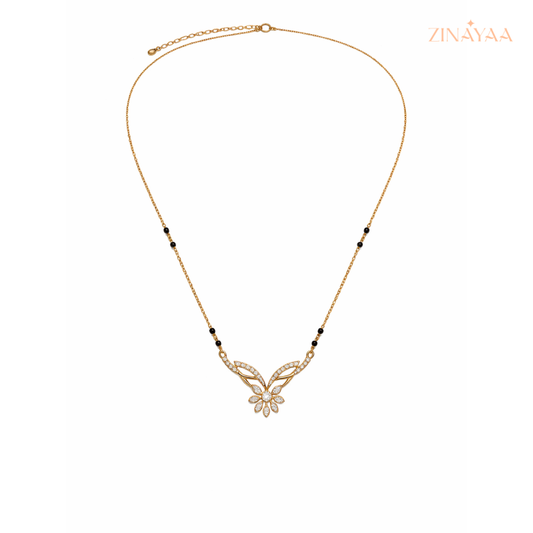 925 Sterling Silver Floral Grace Mangalsutra Golden Polish