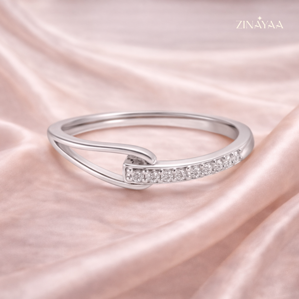 925 Sterling Silver Grace Curve Adjustable Ring