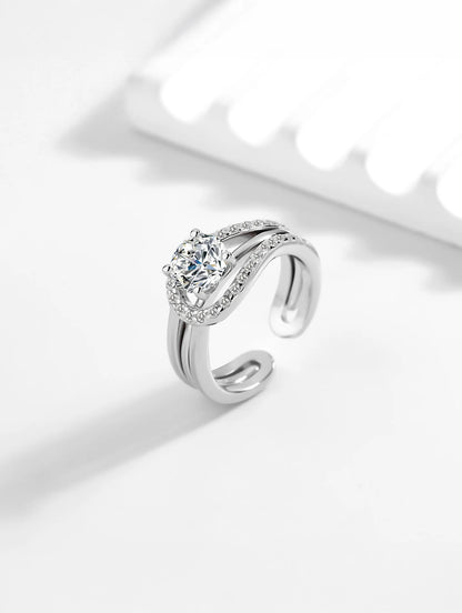 92.5 Sterling Silver 2 in 1 adjustable Ring